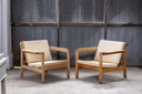 2x Børge Mogensen Sessel Modell 227 von Fredericia, 1960er Jahre Dänemark