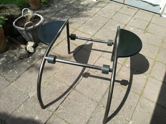 Image 1 of Design-Sessel schwarzes Leder/Stahl