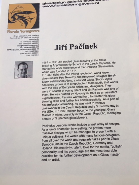 Image 1 of 2x Jiri Pacinek Glaskunst