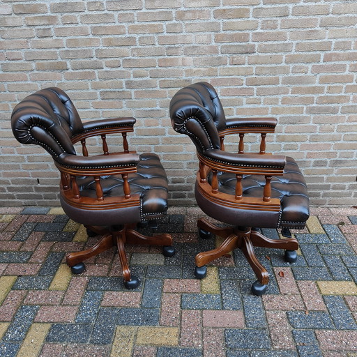 2 Captains Chesterfield Wirbel braun makellos