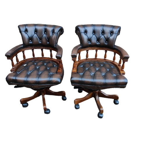 2 Captains Chesterfield Wirbel braun makellos