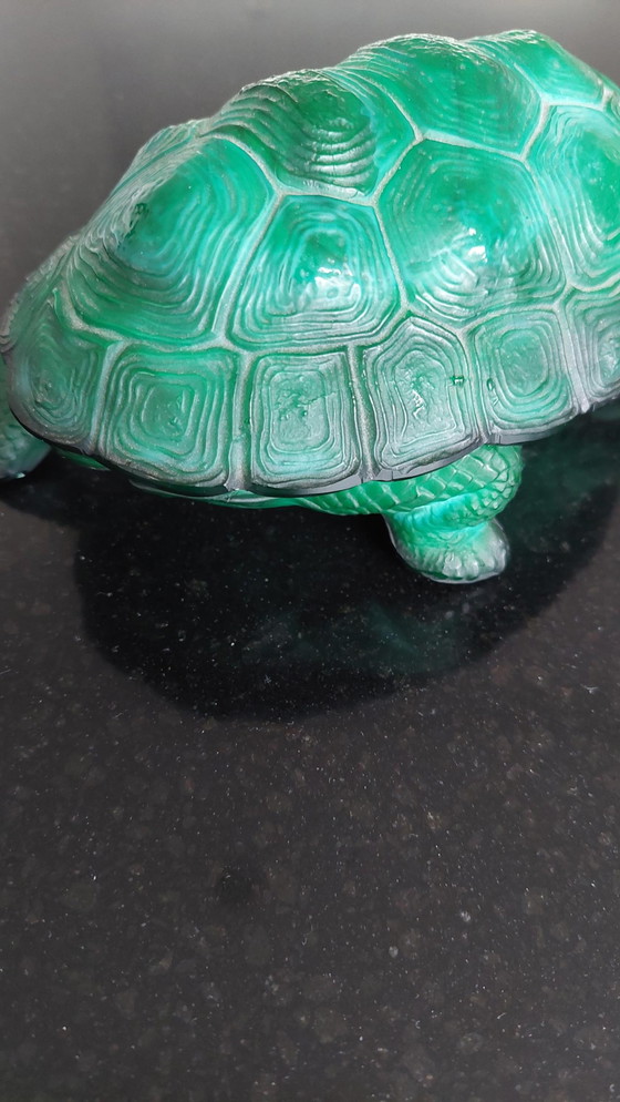 Image 1 of Bohemian Schlevogt, Petrucci Schildkrötenschale aus Malachitglas