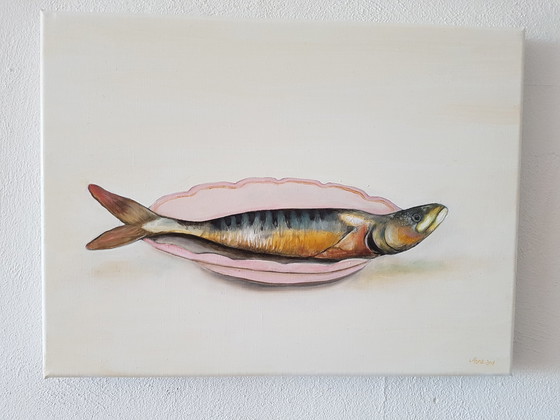 Image 1 of Aone T. Postma, Räuchermakrele auf Tellermalerei
