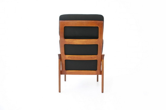 Image 1 of Glostrup Mid-Centtury Danish Teak Lounge Chair attributed to Illum Wikkelso, new cover, new straps