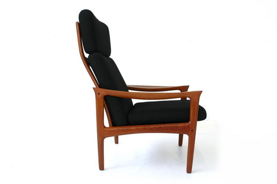 Image 1 of Glostrup Mid-Centtury Danish Teak Lounge Chair attributed to Illum Wikkelso, new cover, new straps