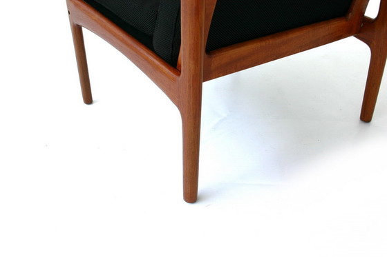 Image 1 of Glostrup Mid-Centtury Danish Teak Lounge Chair attributed to Illum Wikkelso, new cover, new straps