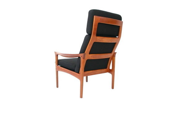 Image 1 of Glostrup Mid-Centtury Danish Teak Lounge Chair attributed to Illum Wikkelso, new cover, new straps
