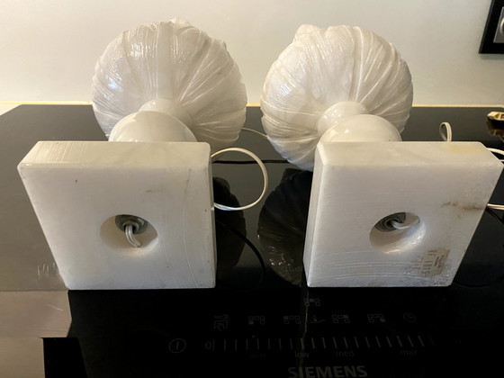 Image 1 of 2 Stück Alabastros Anicora Tischlampen.