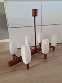 Midcentury Milchglas Hängelampe der 1950er/60er Jahre