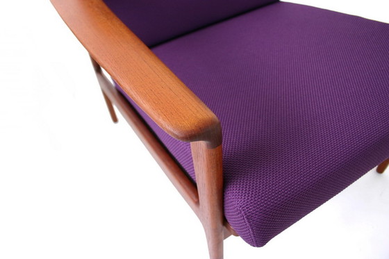 Image 1 of 2x Ib Kofod-Larsen for Selig, Mid Century Danish Teak Lounge Chair / Sessel, new cushions, new cover