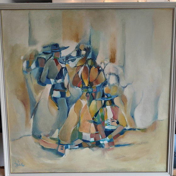 Image 1 of DIC Zandbergen Originalgemälde Die Straßenmusikanten Barcelona