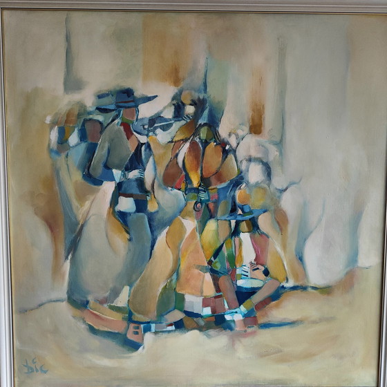 Image 1 of DIC Zandbergen Originalgemälde Die Straßenmusikanten Barcelona