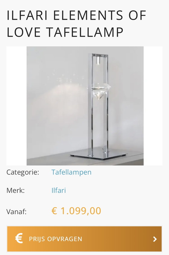 Image 1 of Ilfari Elements of Love Tischlampe