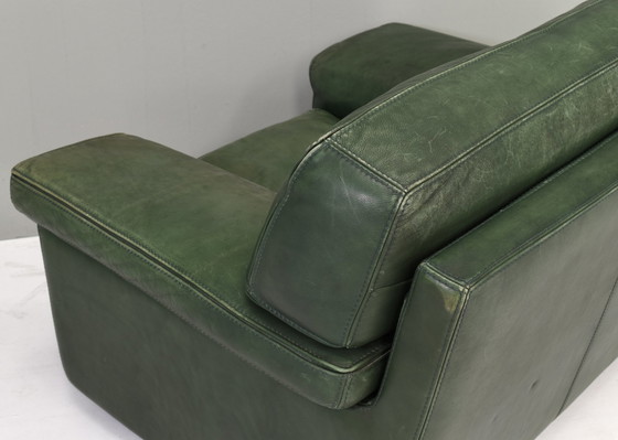 Image 1 of Roche Bobois Lounge Sessel in grün patiniertem Leder - um 1970