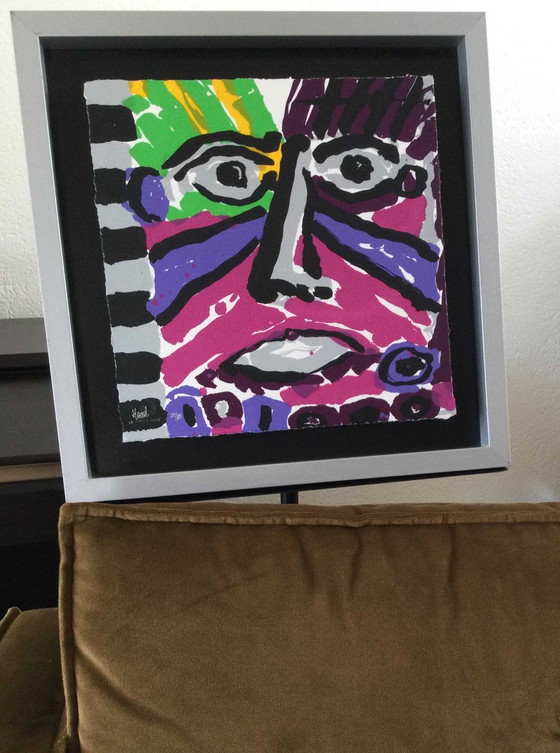 Image 1 of Ad van Hassel | Gesicht - Siebdruck im Backrahmen