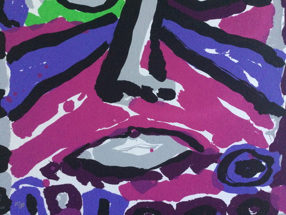 Image 1 of Ad van Hassel | Gesicht - Siebdruck im Backrahmen