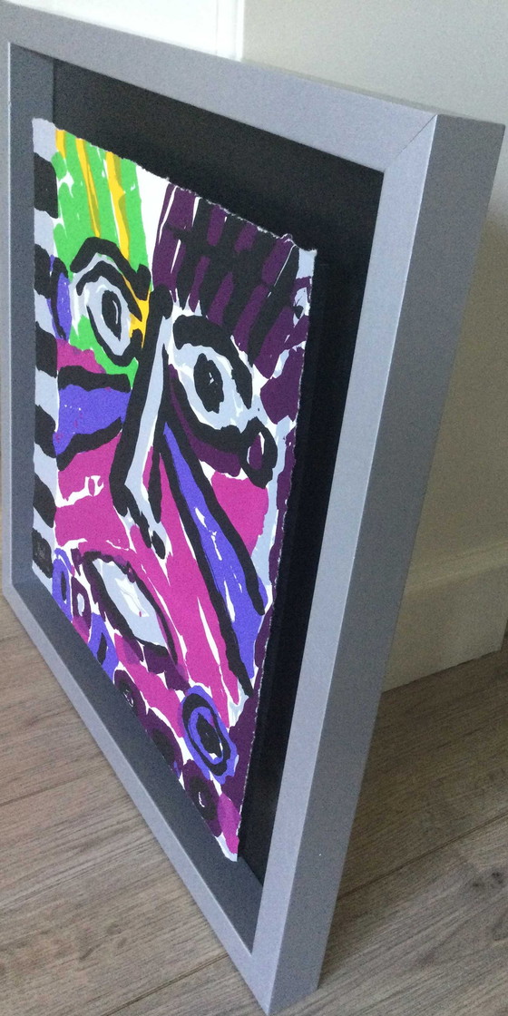 Image 1 of Ad van Hassel | Gesicht - Siebdruck im Backrahmen