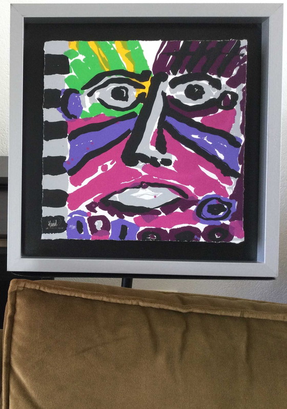 Image 1 of Ad van Hassel | Gesicht - Siebdruck im Backrahmen