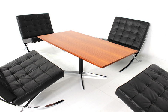 Image 1 of J.M. Thomas for Wilhelm Renz, height-adjustable Mid-Century combination dining table / coffee table in teak and chrome