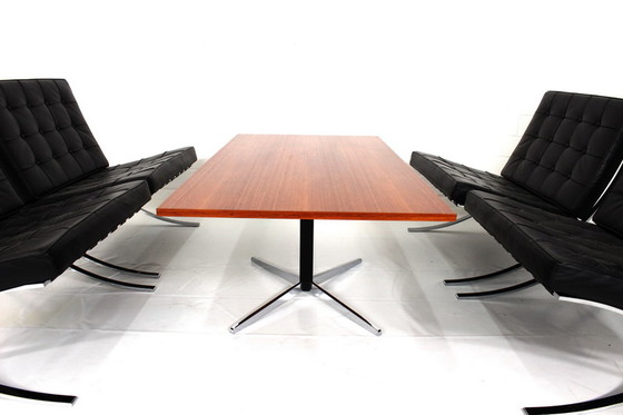 Image 1 of J.M. Thomas for Wilhelm Renz, height-adjustable Mid-Century combination dining table / coffee table in teak and chrome