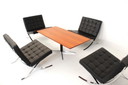 J.M. Thomas for Wilhelm Renz, height-adjustable Mid-Century combination dining table / coffee table in teak and chrome
