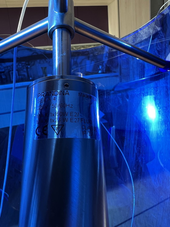 Image 1 of Prandina S4 große Hängelampe aus blauem Glas