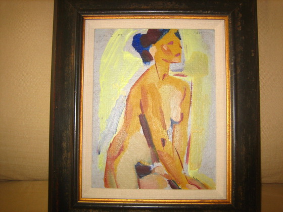 Image 1 of Sitzende Aktmalerei von Jan Gerrit Jordens 1883-1962
