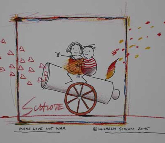 Image 1 of Wilhelm Schlote - Make Love not War (auf Leinen)