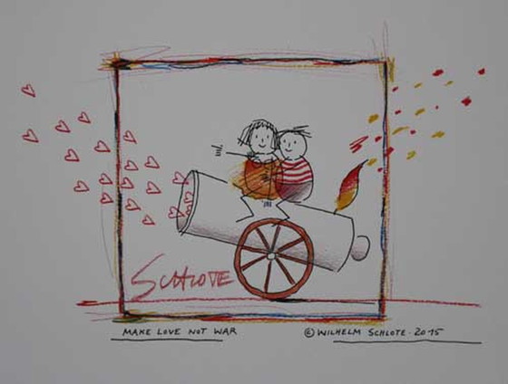 Image 1 of Wilhelm Schlote - Make Love not War (auf Leinen)