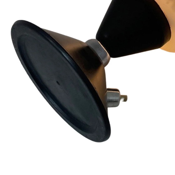 Image 1 of Ca. 60er Jahre Design – Tischleuchte mit geripptem Opalglas – 