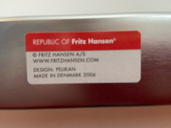 Image 1 of Fritz Hansen Esstisch aus Glas mit verchromten Tischbeinen