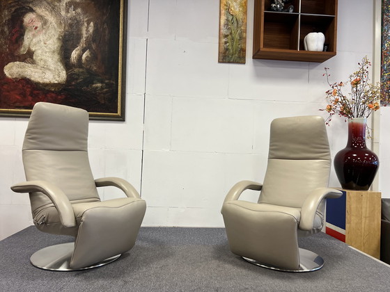 Image 1 of 2x Jori Yoga Relaxsessel Celia Egg Leder