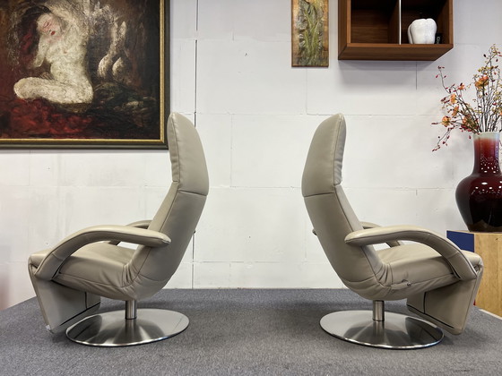 Image 1 of 2x Jori Yoga Relaxsessel Celia Egg Leder