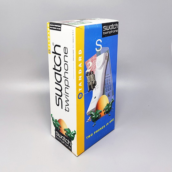 Image 1 of Vintage Swatch Twin Phone „Deluxe“ mit der Originalverpackung. Memphis -Stil