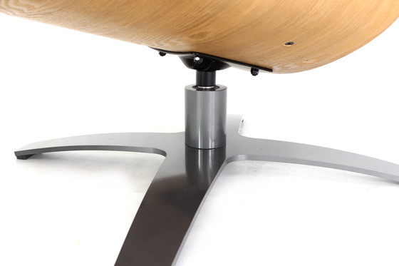 Image 1 of multi functional Scandinavian Lounge Chair / Sessel with Leather and Oak