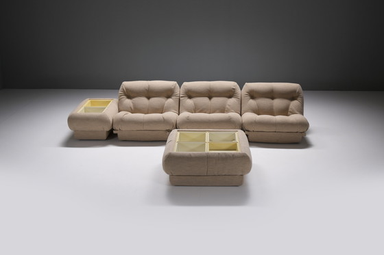 Image 1 of Tolles Vintage Nuvolone-Set aus Bouclé von Rino Maturi für MiMo Padova Italien