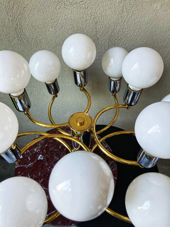 Image 1 of Vintage silber/goldene spiralförmige Deckenlampe