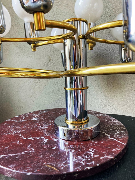 Vintage silber/goldene spiralförmige Deckenlampe