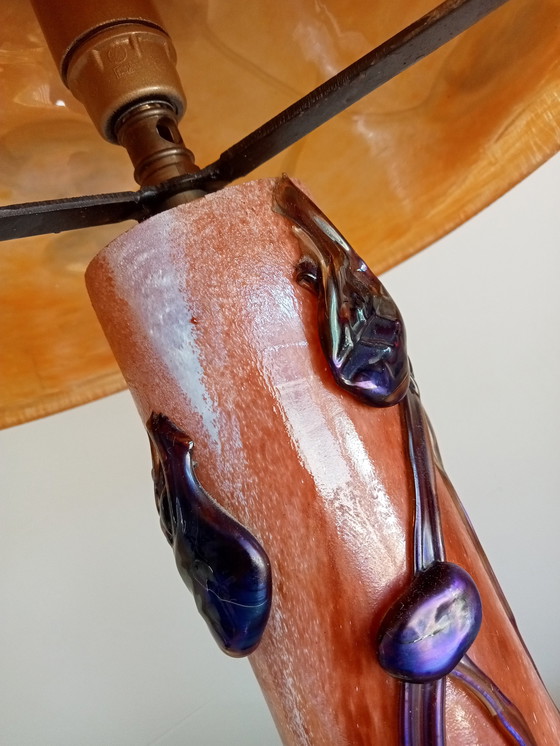 Image 1 of Einzigartige spezielle französische Glaspastenlampe, Modell Pilz