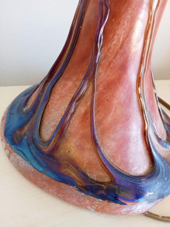 Image 1 of Einzigartige spezielle französische Glaspastenlampe, Modell Pilz