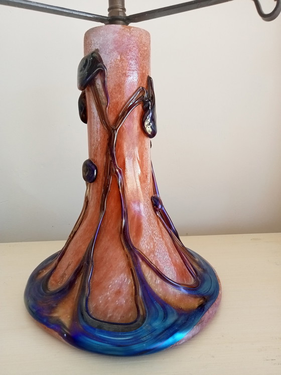 Image 1 of Einzigartige spezielle französische Glaspastenlampe, Modell Pilz