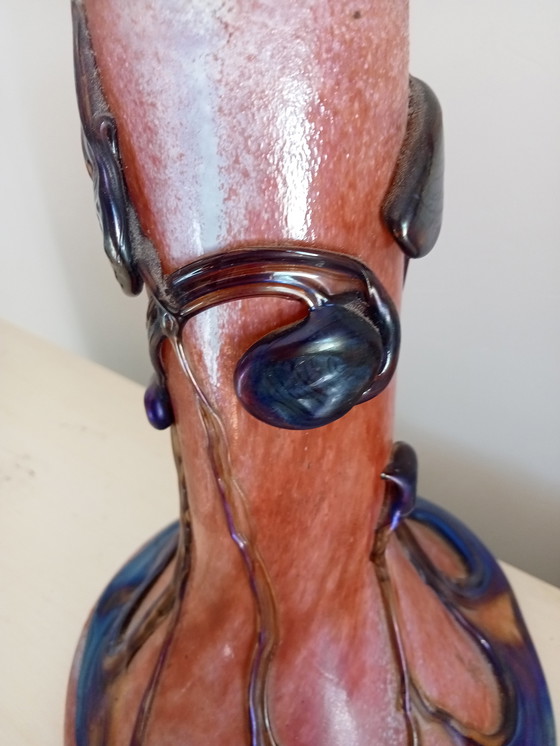 Image 1 of Einzigartige spezielle französische Glaspastenlampe, Modell Pilz