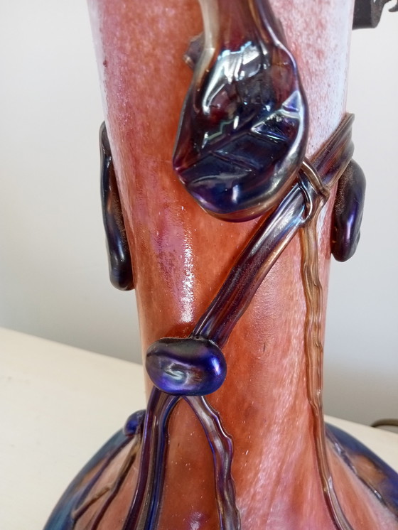 Image 1 of Einzigartige spezielle französische Glaspastenlampe, Modell Pilz