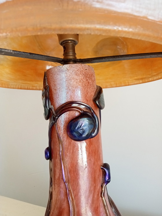 Image 1 of Einzigartige spezielle französische Glaspastenlampe, Modell Pilz