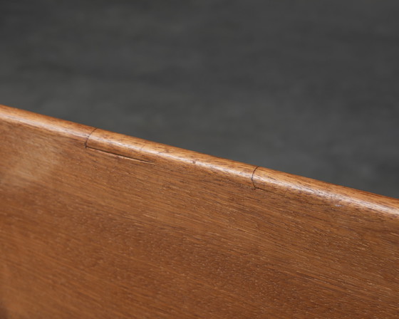 Image 1 of Bank aus massivem Teakholz und einem Stahlgestell, Niederlande, 1950er Jahre