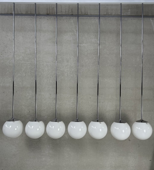 7x Art-Deco-Hängelampen Val Saint Lambert