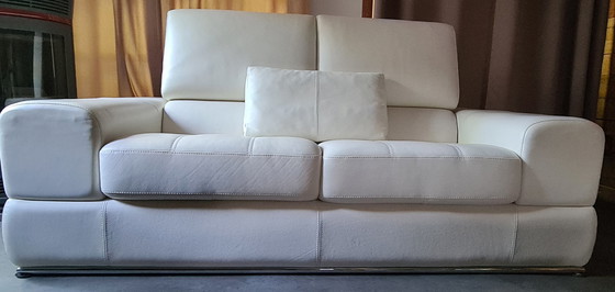 Image 1 of Montel 2,5-Sitzer-Sofa, weißes Leder