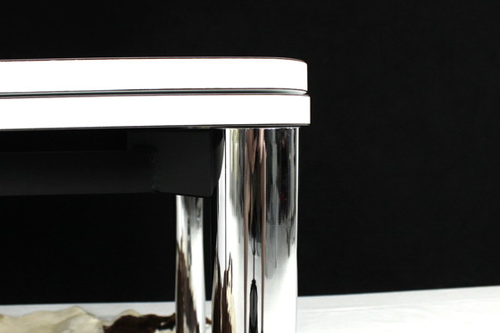 Image 1 of As new, high quality Italian white Dining Desk with chrome, extendable / Esstisch ausziehbar