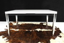 As new, high quality Italian white Dining Desk with chrome, extendable / Esstisch ausziehbar