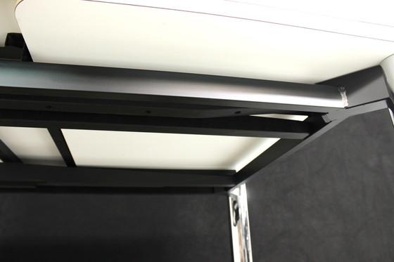 Image 1 of As new, high quality Italian white Dining Desk with chrome, extendable / Esstisch ausziehbar